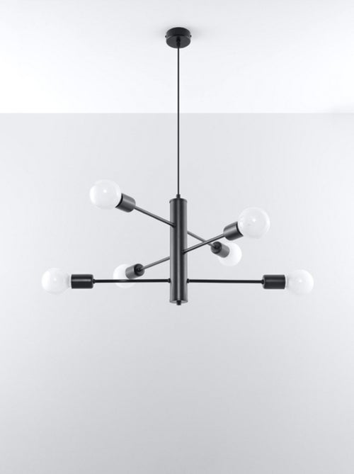 Suspension Acier Noir E27 6 Duomo - Kiabi