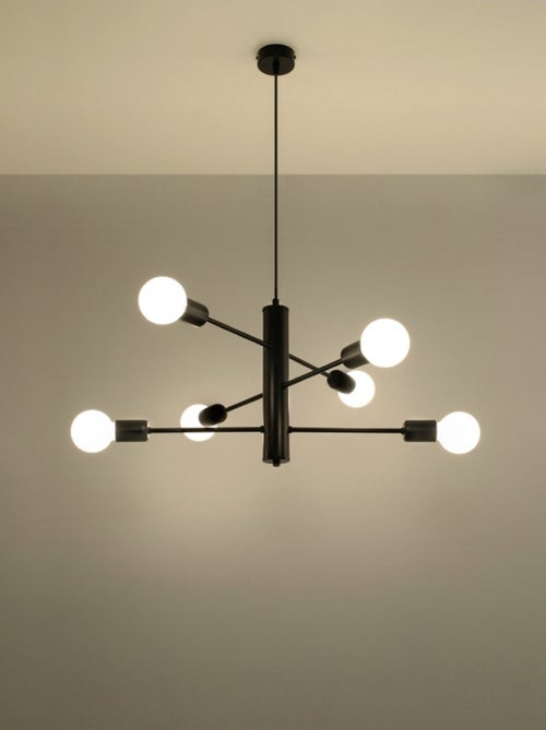 Suspension Acier Noir E27 6 Duomo - Kiabi