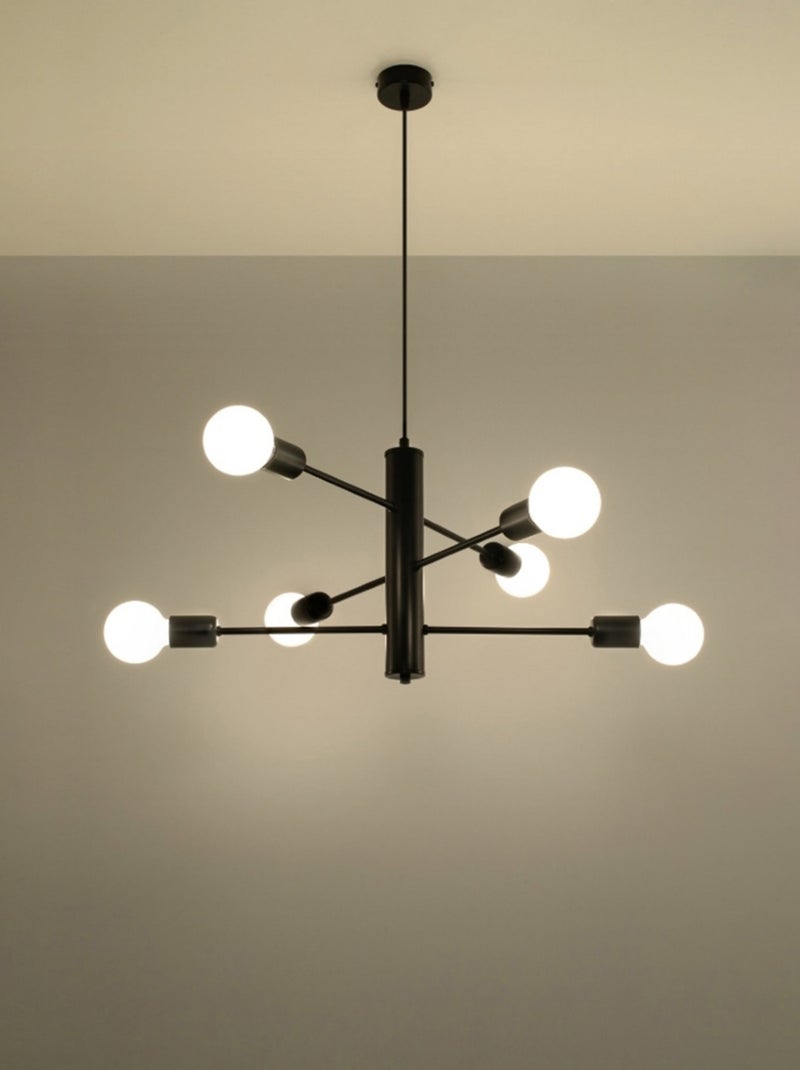 Suspension Acier Noir E27 6 Duomo Noir - Kiabi