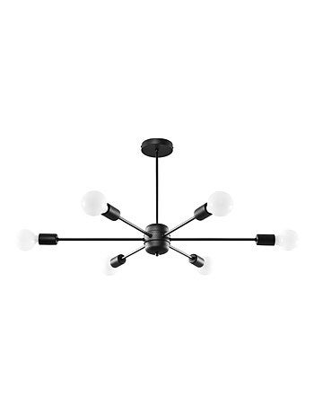 Suspension Acier Noir E27 6 Lango