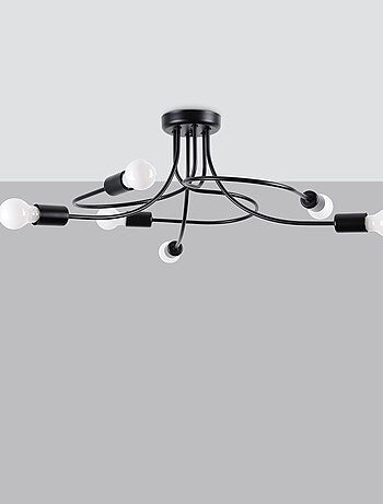 Suspension Acier Noir E27 6 Levar