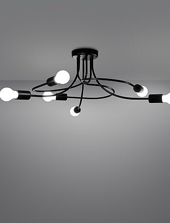 Suspension Acier Noir E27 6 Levar