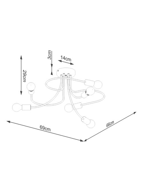 Suspension Acier Noir E27 6 Levar - Kiabi
