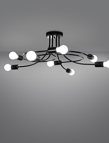 Suspension Acier Noir E27 8 Levar