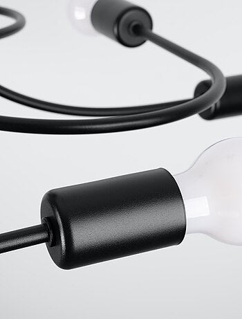 Suspension Acier Noir E27 8 Levar