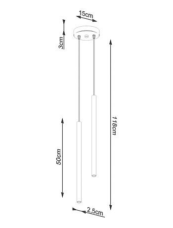 Suspension Acier Noir G9 2 Pastelo