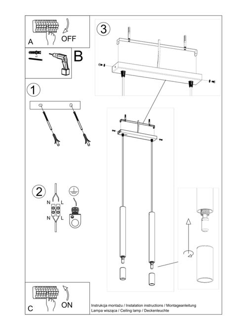 Suspension Acier Noir G9 2 Wezyr - Kiabi