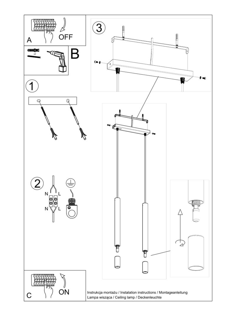 Suspension Acier Noir G9 2 Wezyr Noir - Kiabi