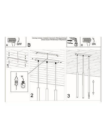 Suspension Acier Noir G9 3 Pastelo Line