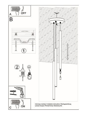 Suspension Acier Noir G9 3 Pastelo