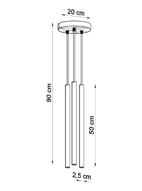 Suspension Acier Noir G9 3 Pastelo - Kiabi