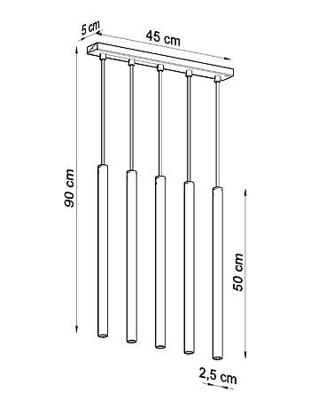 Suspension Acier Noir G9 5 Pastelo Line