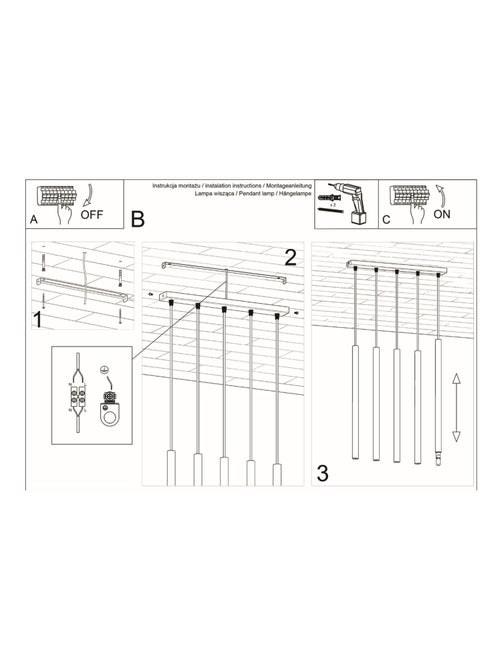 Suspension Acier Noir G9 5 Pastelo Line - Kiabi
