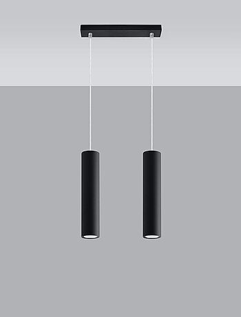 Suspension Acier Noir GU10 2 Lagos Line