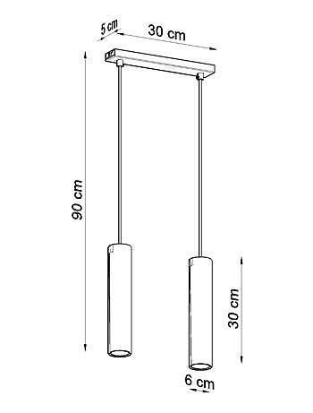 Suspension Acier Noir GU10 2 Lagos Line