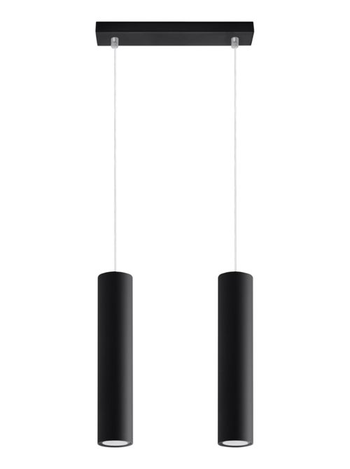 Suspension Acier Noir GU10 2 Lagos Line - Kiabi
