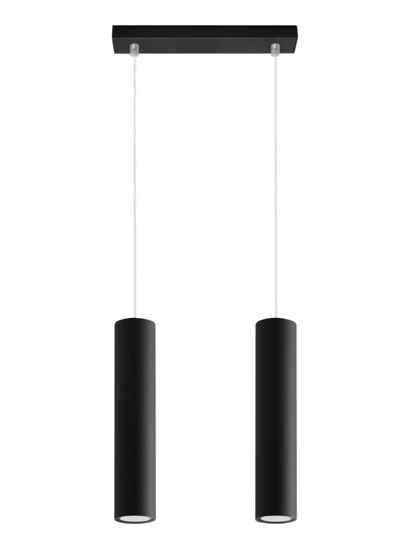 Suspension Acier Noir GU10 2 Lagos Line Noir - Kiabi