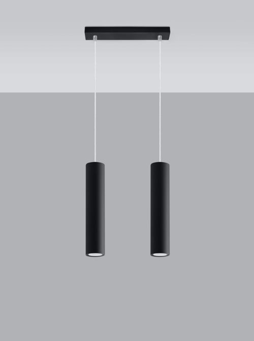 Suspension Acier Noir GU10 2 Lagos Line - Kiabi