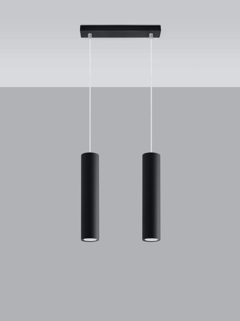Suspension Acier Noir GU10 2 Lagos Line Noir - Kiabi