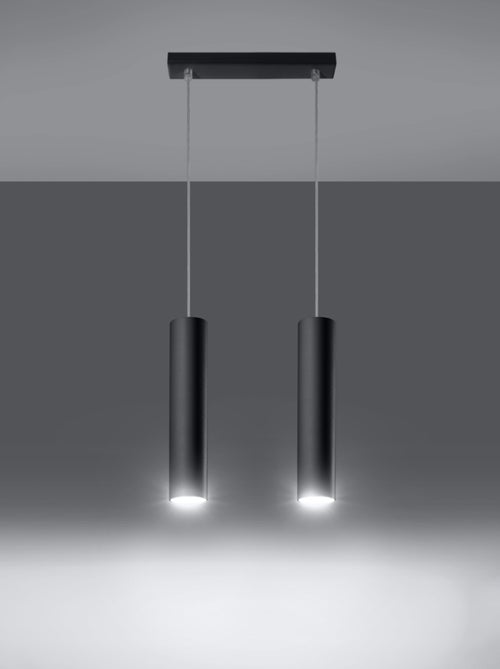 Suspension Acier Noir GU10 2 Lagos Line - Kiabi