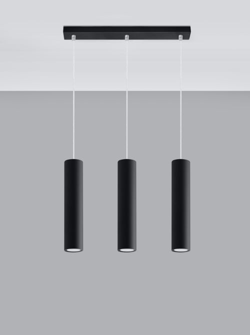 Suspension Acier Noir GU10 3 Lagos Line - Kiabi