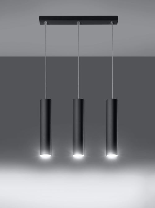 Suspension Acier Noir GU10 3 Lagos Line - Kiabi