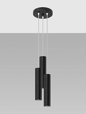 Suspension Acier Noir GU10 3 Lagos