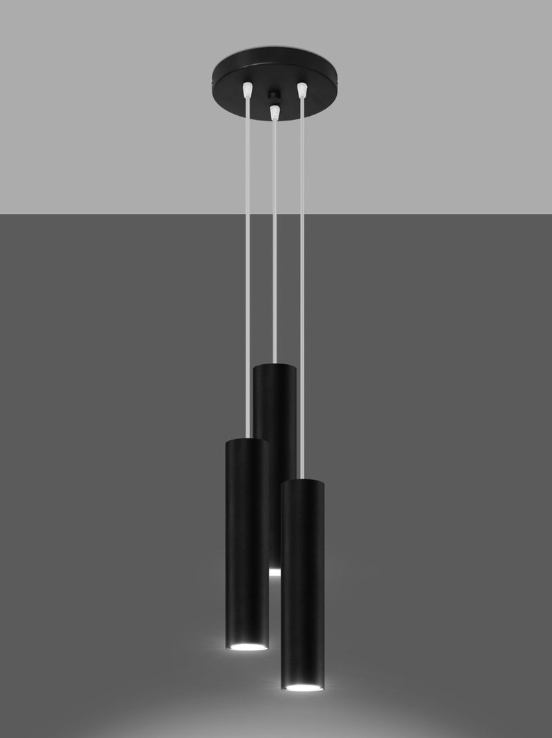 Suspension Acier Noir GU10 3 Lagos Noir - Kiabi
