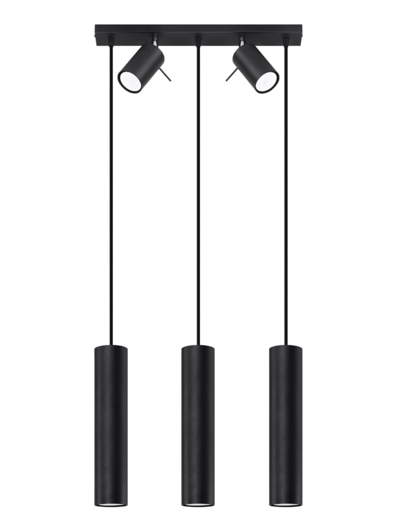 Suspension Acier Noir GU10 5 Ring Noir - Kiabi