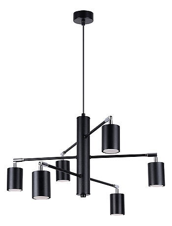 Suspension Acier Noir GU10 6 Lemmi