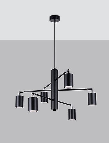 Suspension Acier Noir GU10 6 Lemmi