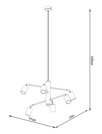 Suspension Acier Noir GU10 6 Lemmi