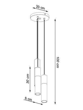 Suspension Acier Noir/Bois Naturel GU10 3 Pablo