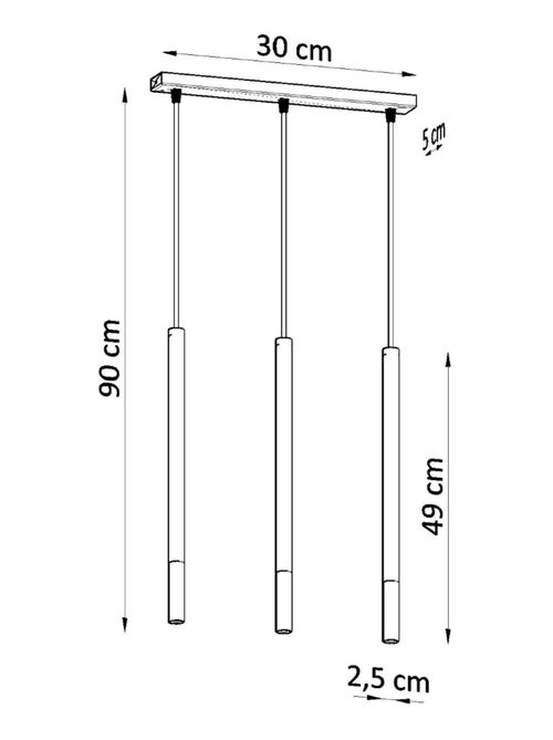 Suspension Acier Noir/Chromé G9 3 Mozaica Line - Kiabi