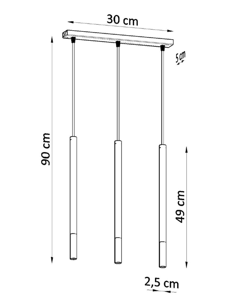 Suspension Acier Noir/Chromé G9 3 Mozaica Line Noir - Kiabi