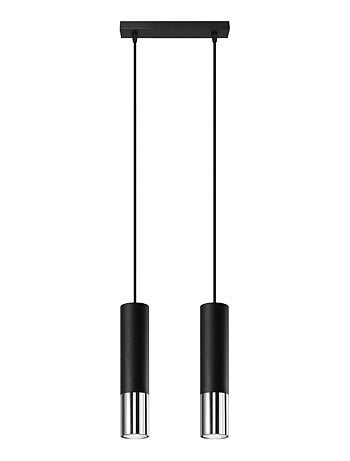 Suspension Acier Noir/Chromé GU10 2 Loopez