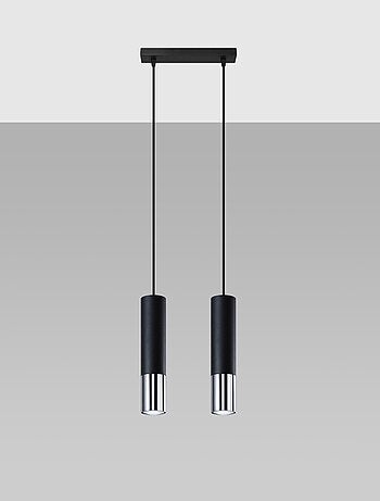 Suspension Acier Noir/Chromé GU10 2 Loopez