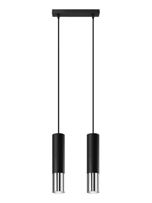 Suspension Acier Noir/Chromé GU10 2 Loopez - Kiabi