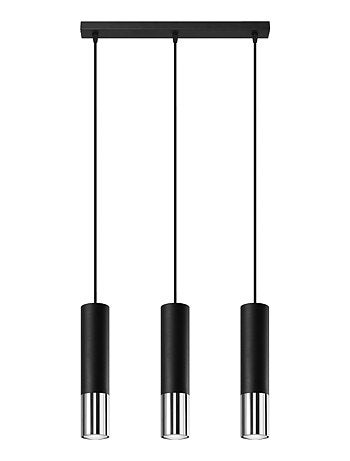 Suspension Acier Noir/Chromé GU10 3 Loopez Line