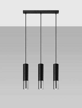 Suspension Acier Noir/Chromé GU10 3 Loopez Line