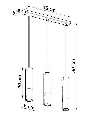 Suspension Acier Noir/Chromé GU10 3 Loopez Line