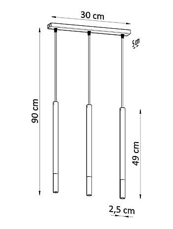 Suspension Acier Noir/Cuivre G9 3 Mozaica Line