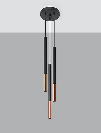 Suspension Acier Noir/Cuivre G9 3 Mozaica