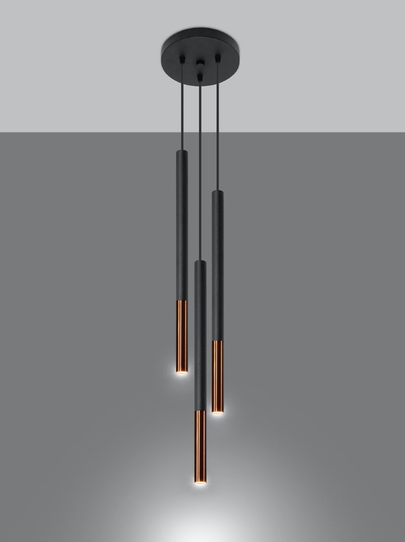 Suspension Acier Noir/Cuivre G9 3 Mozaica Noir - Kiabi