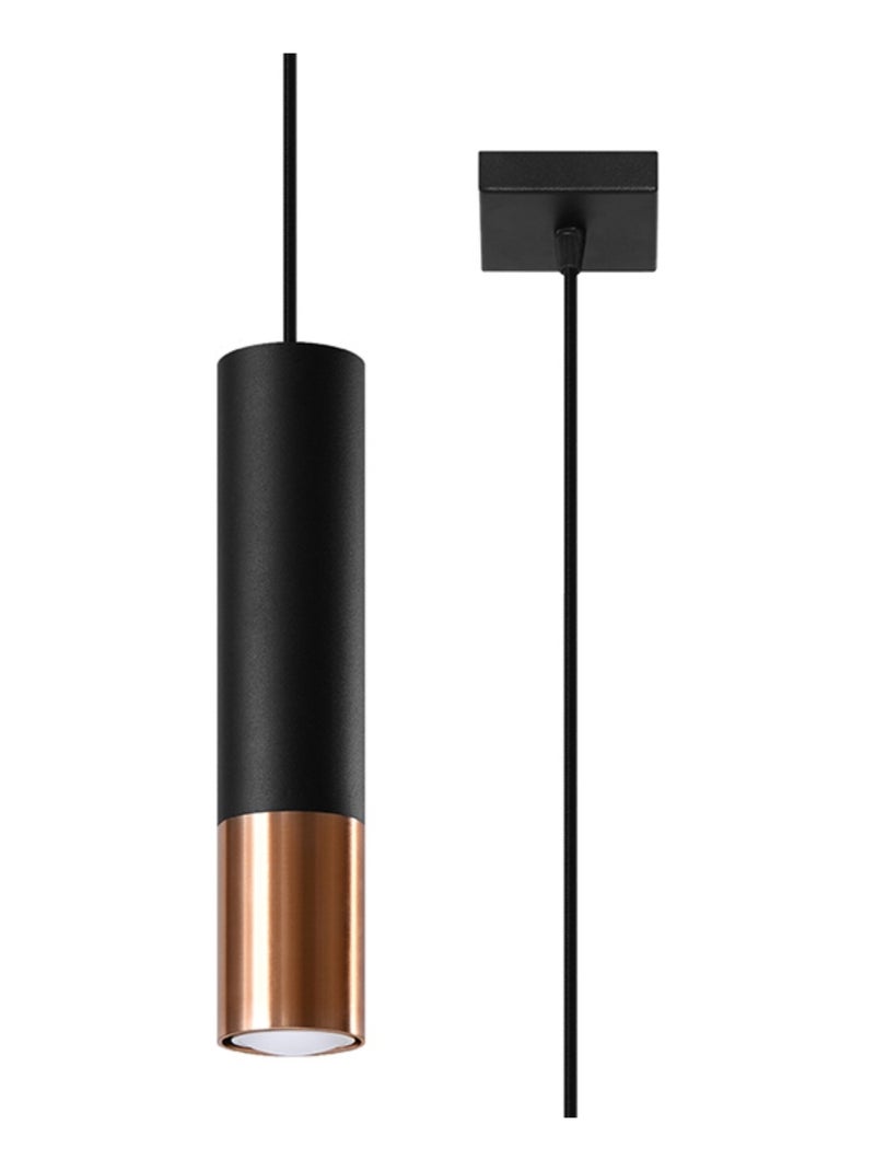 Suspension Acier Noir/Cuivre GU10 1 Loopez Noir - Kiabi