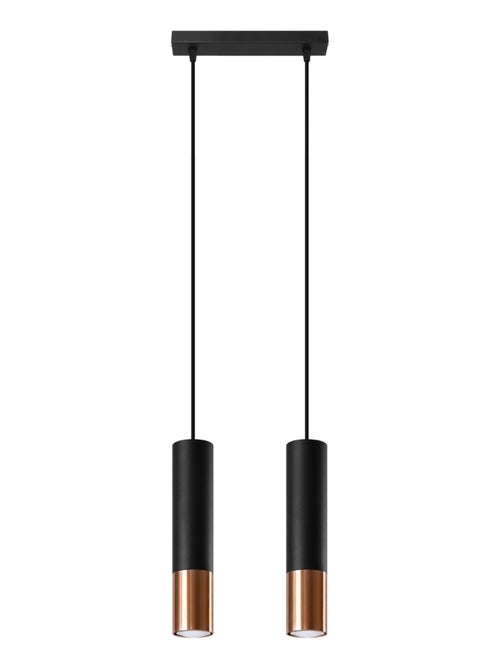 Suspension Acier Noir/Cuivre GU10 2 Loopez - Kiabi