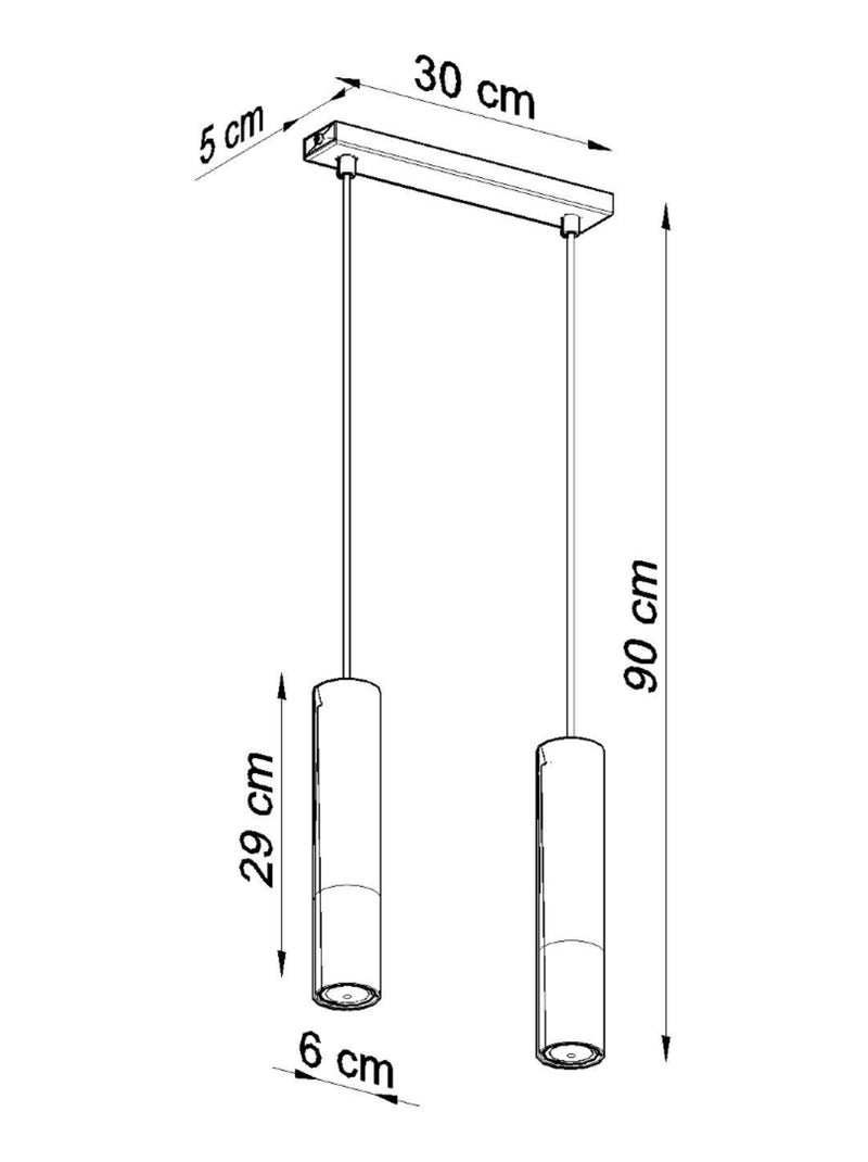 Suspension Acier Noir/Cuivre GU10 2 Loopez Noir - Kiabi