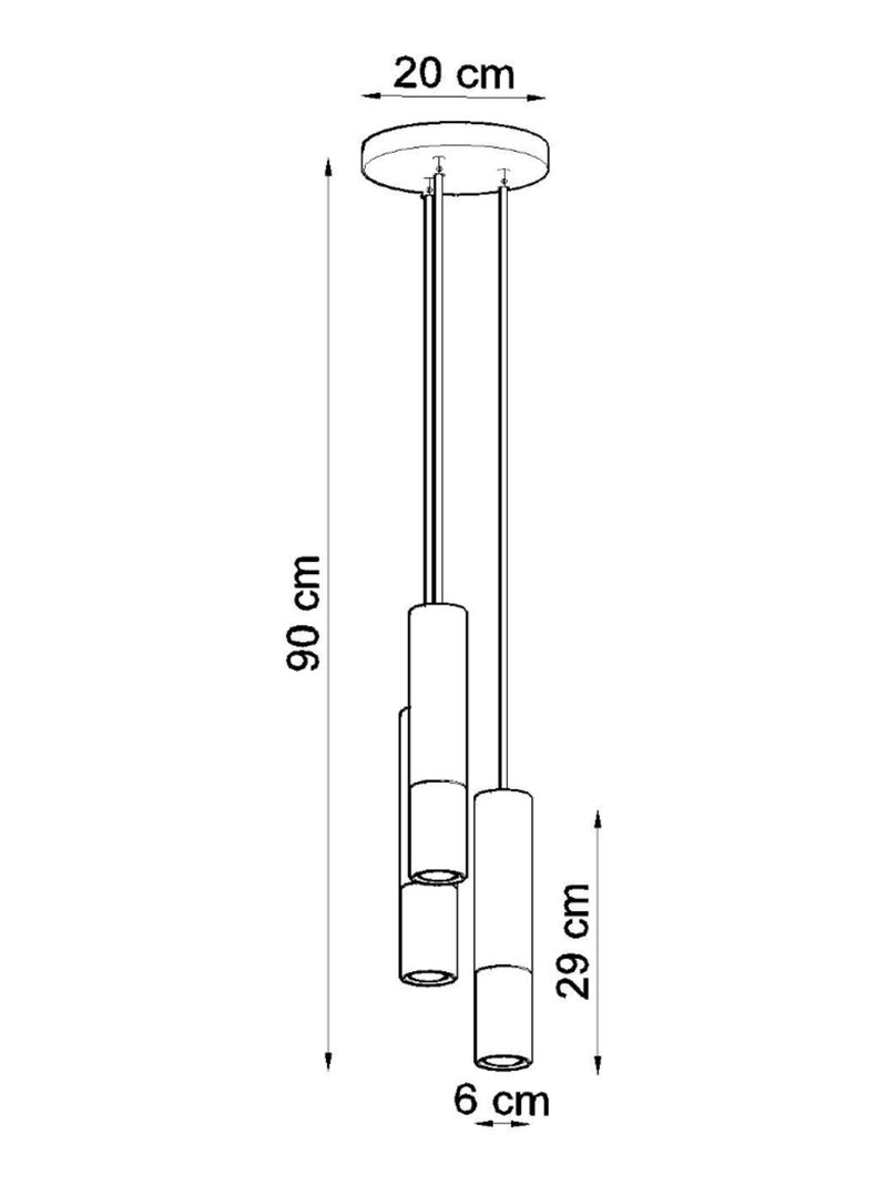 Suspension Acier Noir/Cuivre GU10 3 Loopez Noir - Kiabi