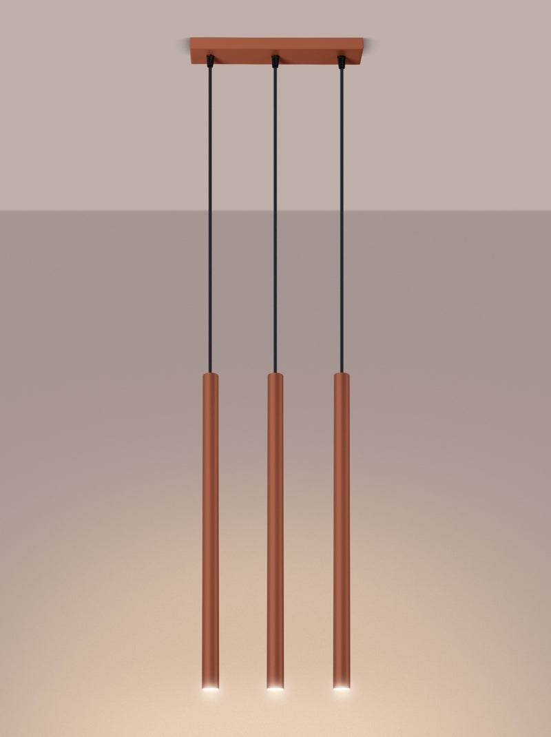 Suspension Acier Ocre Rouge G9 3 Pastelo Line Rouge - Kiabi