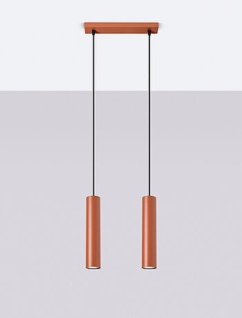 Suspension Acier Ocre Rouge GU10 2 Lagos